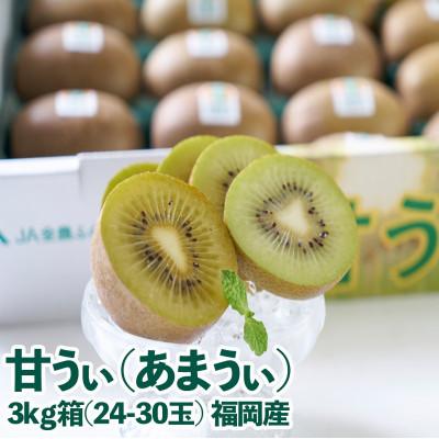 ふるさと納税 直方市 福岡限定!ブランドキウイ「甘うぃ(あまうぃ)」約3kg箱(24-30玉) (直方市)