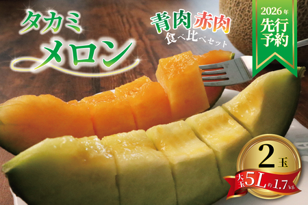 ＜2026年先行受付＞ 飯岡メロン 約3.4kg (約 1.7kg × 2玉) 青肉 赤肉 【 メロン 】