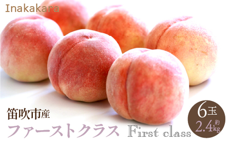 【2026年発送★先行予約】【笛吹市産】】Inakakara 一宮町の桃 ファーストクラス 6玉(約2.4kg) 192-010