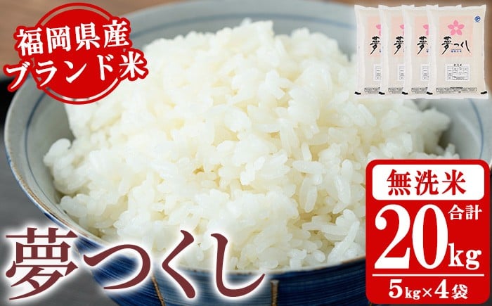 
            《無洗米》福岡県産ブランド米「夢つくし」(20kg・5kg×4袋) 無洗米 米 お米 おこめ ごはん ゆめつくし ご飯 常温 福岡県産 ブランド米 常温 常温保存 おにぎり おむすび お弁当 ライス【朝ごはん本舗】as05-049
          