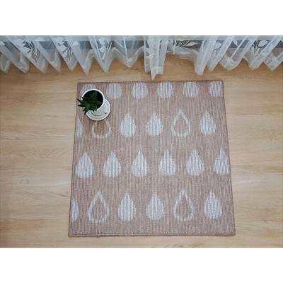 ふるさと納税 紀の川市 滑りにくい洗える吸着マット　90×90cm　2枚入り　<しずく柄・ベージュ>