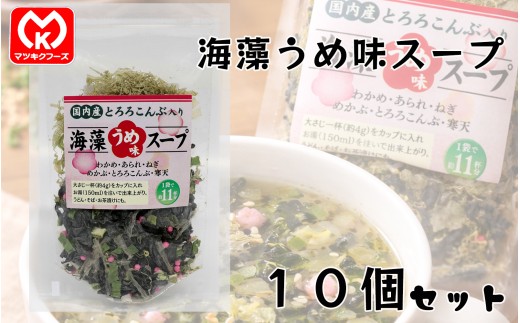 21-11国内産とろろこんぶ入り　海藻うめ味スープ×10個セット[61809]