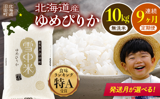 
                  令和8年産 【定期便9ヶ月】  特Aランク米 ゆめぴりか 無洗米  10kg（5kg×2袋）【発送月が選べる】雪冷気 籾貯蔵 雪中米 北海道 nr-1872var
                