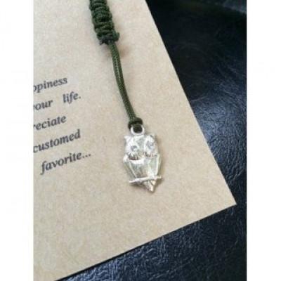 ふるさと納税 朝来市 手作り　純銀製ふくろうストラップ・シンプルネックレスのセット【銀細工体験工房 Marie(マリー)】 |  | 01