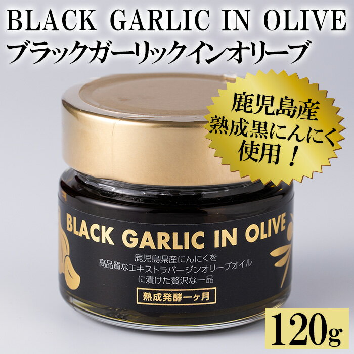 【ふるさと納税】ブラックガーリックインオリーブ(120g×1本・固形60g) BLACK GARLIC IN OLIVE ニンニク にんにく 黒にんにく ガーリック 油 オリーブ 調味料【鹿児島オリーブ】