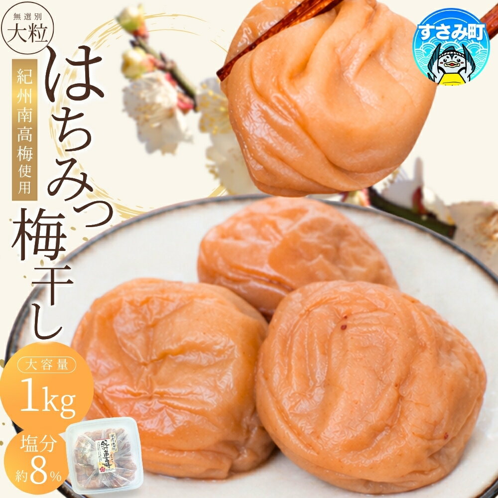【ふるさと納税】 梅干し 高評価★★★★★ 紀州南高梅 大粒 はちみつ梅干し 1kg 塩分約8% ご家庭用 無選別 訳あり 訳アリ 梅 梅干 梅干し うめ ウメ 南高梅 はちみつ梅 はちみつ梅干 大粒 大容量 たっぷり お得 ご飯のお供 人気 健康