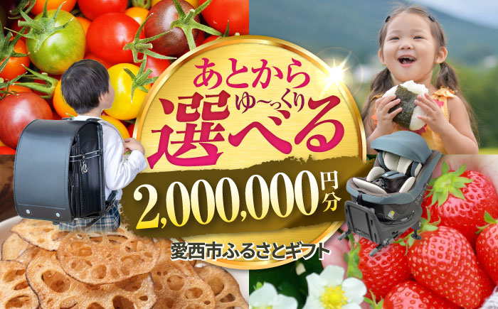 
            【あとから選べる】 愛知県愛西市ふるさとギフト 200万円分 日本酒 スイーツ シャンプー あとから ギフト [AECY019]
          