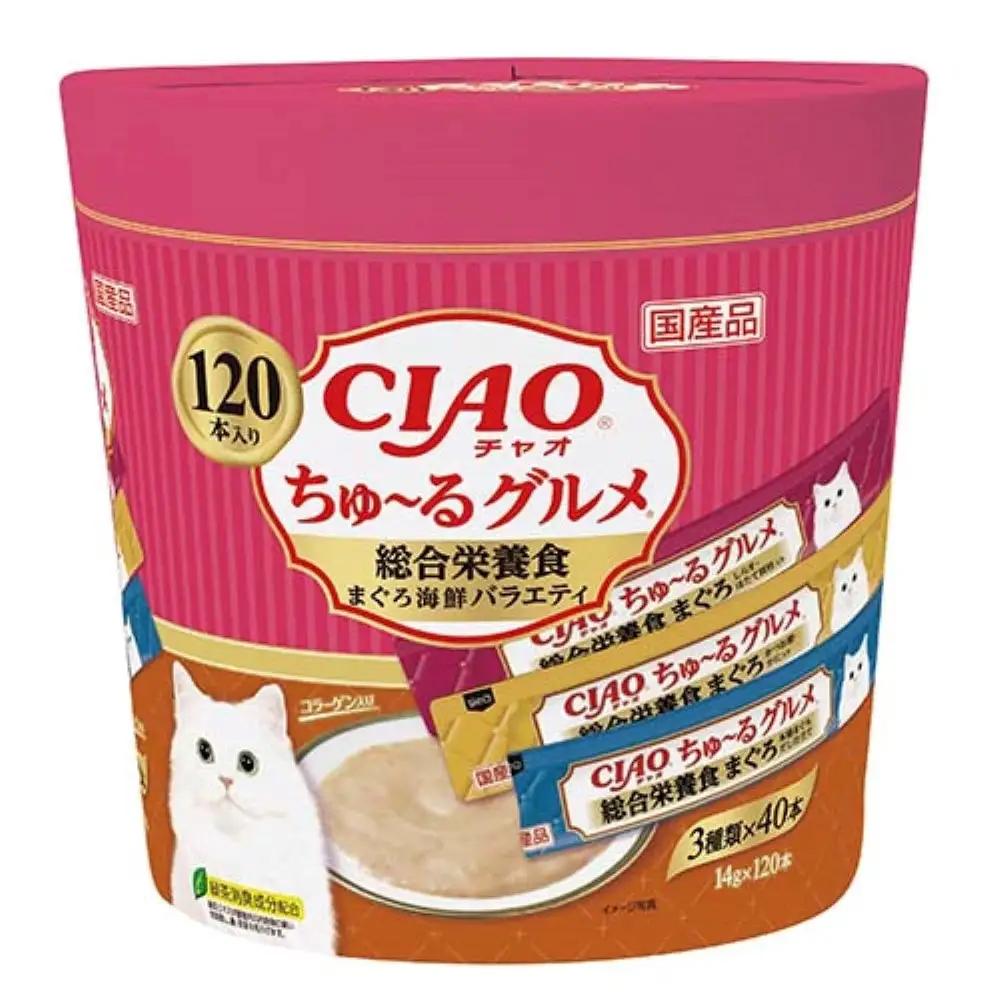 いなば　CIAO猫ちゅ～るグルメ　総合栄養食　まぐろ海鮮バラエティ480本（14ｇｘ120本ｘ4袋入）（ケース）
