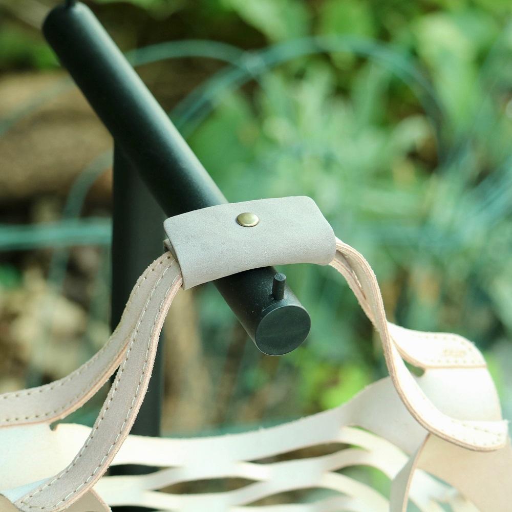 SKLO 持ち手のカラーを選べる！床革のテイクアウトBAG【Gray】