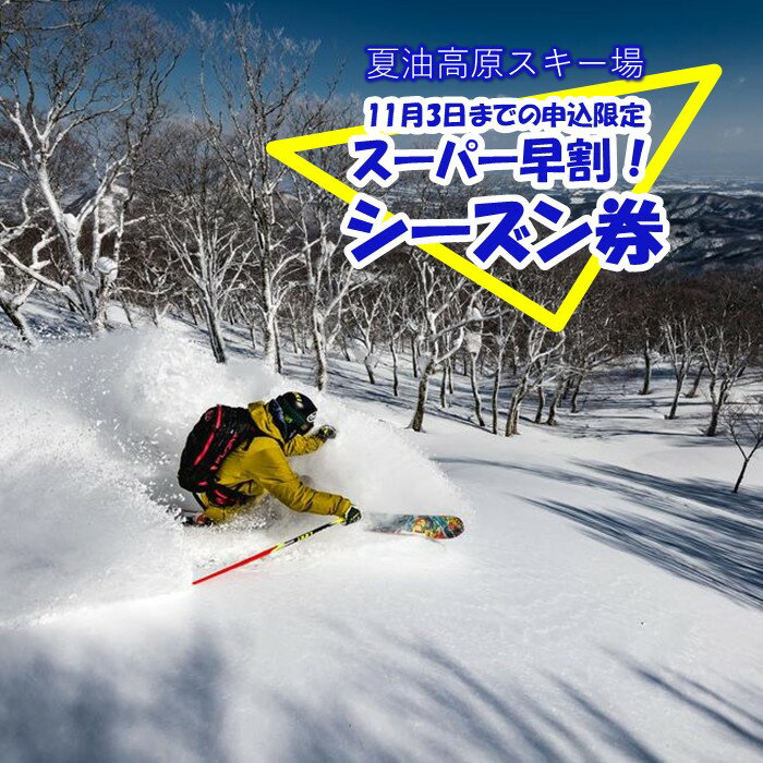 【ふるさと納税】夏油高原スキー場　スーパー 早割 シーズン券 [ 大人 ]　夏油高原 スキー場 前売り リフト シーズン券 期間限定 (～11/3までの申込) アクティビティ 体験 スキー スノボー 岩手県 北上市 夏油 北日本リゾート