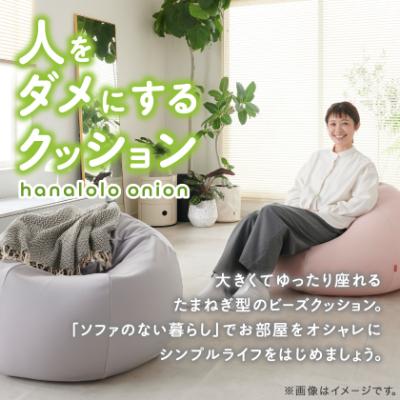 ふるさと納税 岡崎市 【ハナロロ】 ビーズクッション おっきいオニオン170リットル ニットカバー付(チャコールグレー) |  | 01
