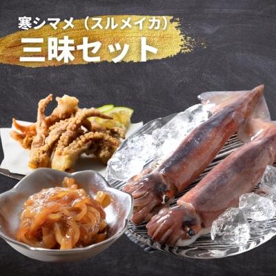 ふるさと納税 海士町 スルメイカ 三昧セット 刺身 肝醤油漬け 唐揚げ 寒シマメ 鮮度そのまま CAS冷凍