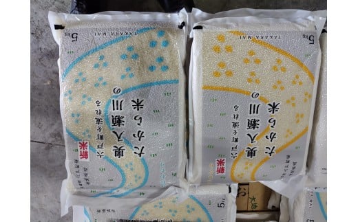 S-04 令和7年産　はれわたり（精米）、まっしぐら（精米）食べくらべセット　　10㎏（各５㎏×２袋）