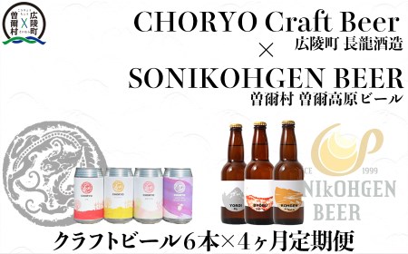 【広陵町×曽爾村連携返礼品】クラフトビール飲み比べセット 各月6本×4ヶ月定期便 ///クラフトビール 地ビール 奈良県 飲み比べ ブルワリー飲み比べ （1月発送開始）