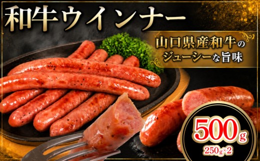 和牛ウインナー 500g 250g×2個 冷凍 小分け ソーセージ ウィンナー 和牛 山口県産 和牛 100％ おつまみ おかず 料理 弁当 惣菜 パン サンドイッチ グルメ 朝食 バーベキュー 下関 山口