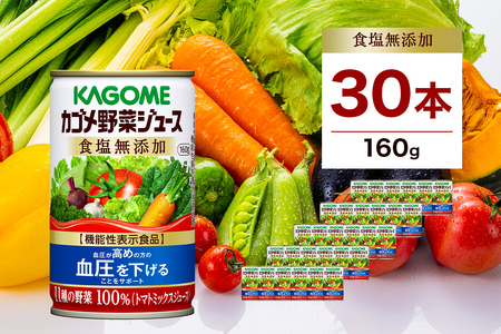 カゴメ　野菜ジュース　食塩無添加　160g缶×30本【ｶｺﾞﾒ 飲料 野菜ジュース 栃木県 野菜ジュース 那須塩原市 ｶｺﾞﾒ 】 ns001-024