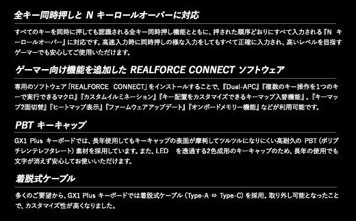 東プレ REALFORCE GX1 Plus キーボード 英語配列 テンキーレス 45g 白 （型式：X1PD21）