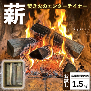 お試し 薪 1.5kg 栗の木