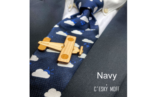 雲小紋柄 ネクタイ & プロペラ機 タイピン セット プレゼント ラッピング可 おしゃれ 社会人 結婚式 贈答 新生活 生活雑貨 生活用品 FO014
