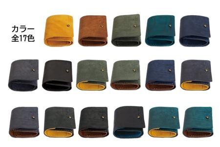 お札を折らない ミニ 財布 15 ブラックターコイズ