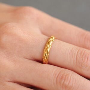 K24純金 キルティングリング 小 S-5682