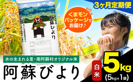 【3ヶ月定期便】阿蘇びより 白米 5kg (5kg×1袋)《お申込み月の翌月から出荷開始》 ｜国産米 人気米 熊本県産米 お米 生活応援米