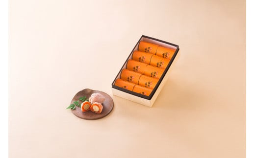 
【高島屋選定品】＜七福＞ 宿場の茶屋柿10個入 柿 かき 栗きんとん 栗 お菓子 菓子 やわらかい 果肉 中津川市 中津川 F4N-0525
