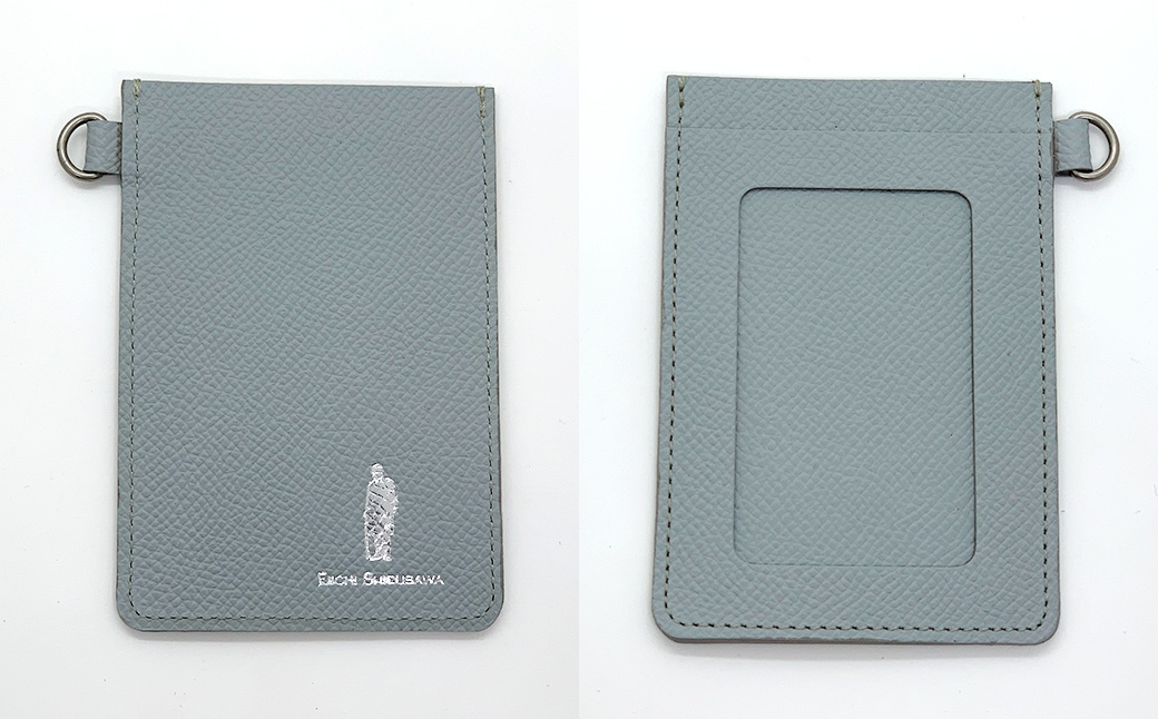 渋沢栄一翁 パスケース ライトグレー