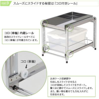 ふるさと納税 三条市 シンク下スライド米びつラック 「ロータイプ」燕三条製 日本製 [川口工器]【028S043】 |  | 03