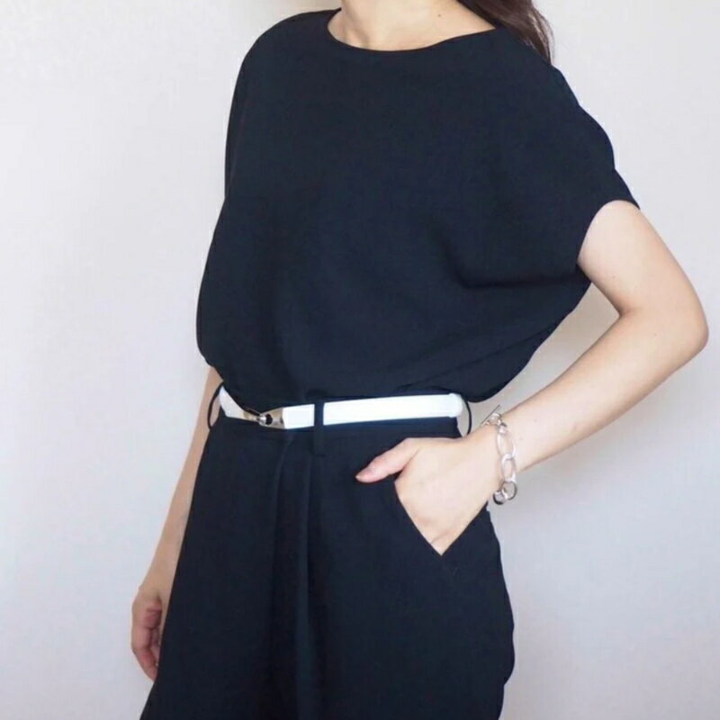 【ふるさと納税】[bell la bell] シルバーバックルスライドベルト 選べる 2色 ブラック ホワイト ベルト レザーベルト 革ベルト レディースベルト フリーサイズ サイズ調整