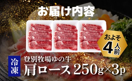 登別産国産牛ブランド【登別牧場ゆの牛(うし)】 肩ロース 750g 《2月以降順次配送》