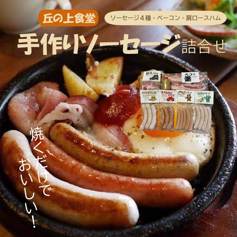 【ふるさと納税】 ソーセージ4種 ベーコン 肩ロースハム 詰合せ 詰め合わせ 丘の上食堂の 手作り あらびき ベーコン ソーセージ ウィンナー スパニッシュソーセージ グルメ おつまみ お礼の品 ギフト 贈答品 プレゼント 肉 豚肉 加工品 加工肉 なら 奈良県 奈良市