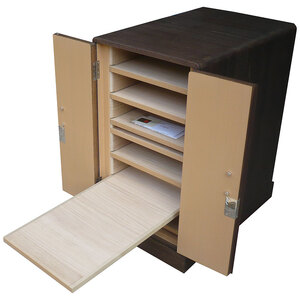 【焼桐掛軸箪笥】掛け軸専用総桐たんす 伝統工芸士作 お宝収納保存 床の間 六字名号 曼荼羅【初音の家具】