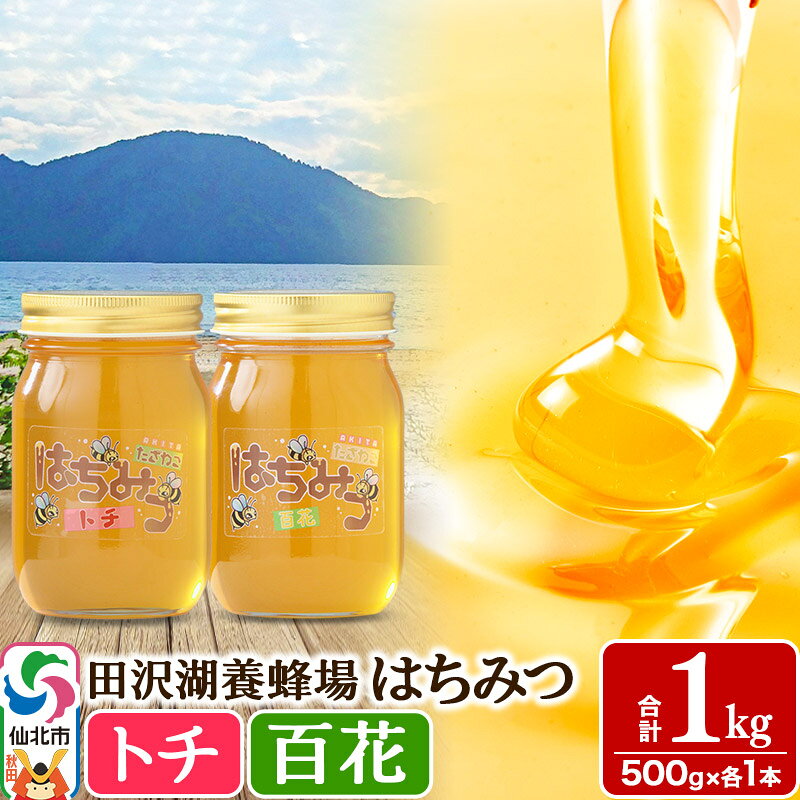 【ふるさと納税】秋田県産はちみつ（トチ・百花）500g×各1本 合計1kg 化粧箱入り 詰め合わせセット 田沢湖養蜂場 [蜂蜜 はちみつ ハチミツ 国産]