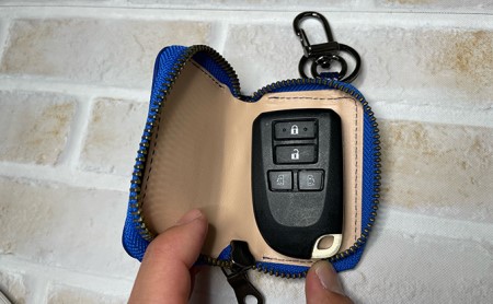 キーケース 本革 スマートキーケース 車 自動車 鍵入れ 持ち運び 革製品 ネイビー