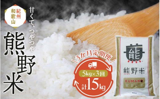 
                  【3カ月定期便】熊野米 計15kg（5kg×3回） / 田辺市 熊野 熊野米 ブランド米 米 ひかり新世紀 お米 コシヒカリ型品種 和歌山 紀州 おこめ ご飯【tgm005-tk】
                