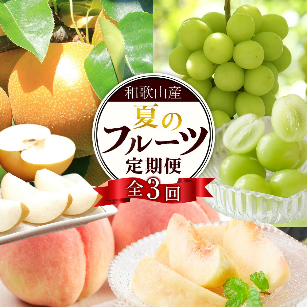 【ふるさと納税】定期便全3回 【7月・8月・9月発送】 和歌山の夏のフルーツをお届け（桃・梨・シャインマスカット） ［TM224］ | シャイン マスカット ぶどう なし もも フルーツ 果物 くだもの 食品 人気 おすすめ 送料無料 定期便 産地直送