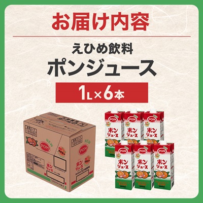 えひめ飲料　ポンジュース1L×6本【配送不可地域：離島・沖縄県】