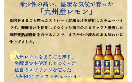 ＜九州限定 寶CRAFT クラフトチューハイ 九州レモン 330ml×12本＞※入金確認後、翌月末迄に順次出荷します。