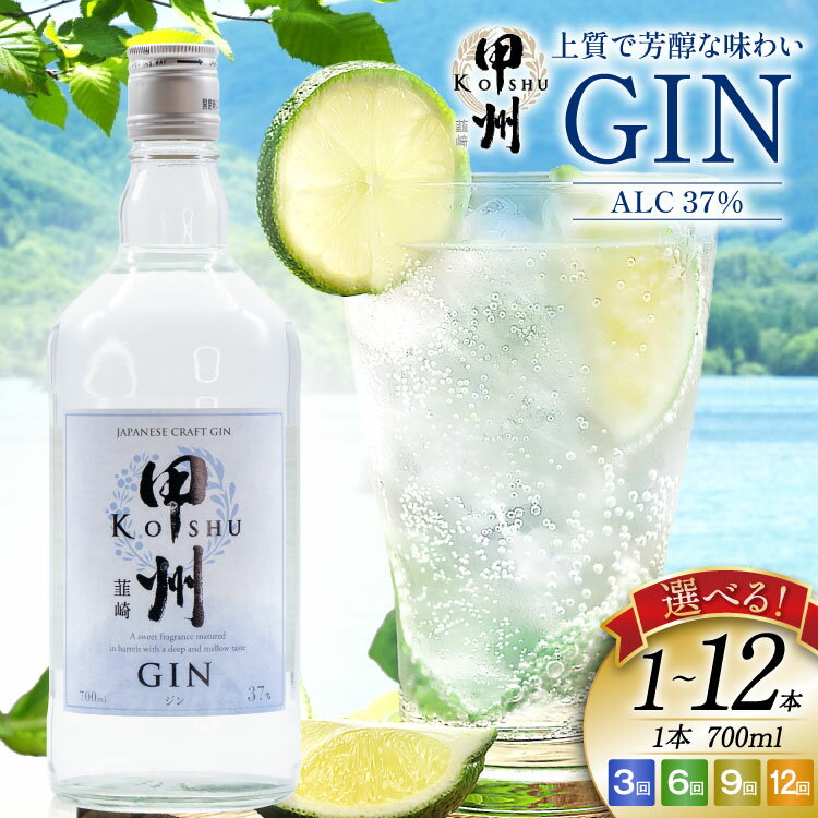 【ふるさと納税】クラフトジン 甲州韮崎 ジン 700ml ジントニック ハイボール 大容量 定期便 セット 酒 お酒 洋酒 地酒 スピリッツ 蒸留酒 国産 カクテル JIN ソーダ割り アルコール ボタニカル GIN ライム [マツムラ酒販 山梨県 韮崎市 20745189] レビューキャンペーン