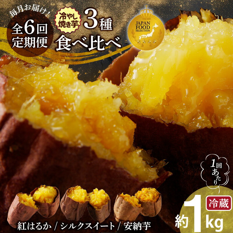 【ふるさと納税】定期便 全6回 毎月お届け 冷やし焼き芋 3種 食べ比べ セット 約 1kg × 6回 芋スイーツ 冷蔵 焼き芋 ひえひえ君 ねっとりと甘い 芋 さつまいも 紅はるか シルクスイート 種子島産 安納芋 安納紅 安納黄金 甘みが凝縮 真空パック お取り寄せ 送料無料