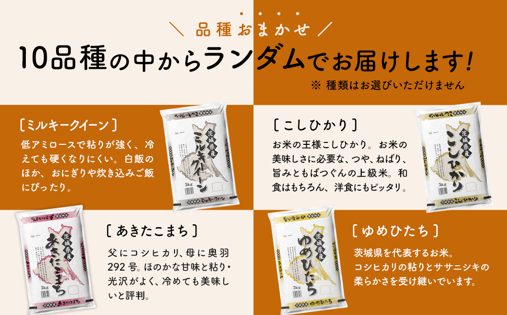 K2458 【新米予約開始!!】＜令和7年9月内発送＞ 令和7年産  白米 4種食べ比べ 20kg(5kg×4袋)  茨城県産