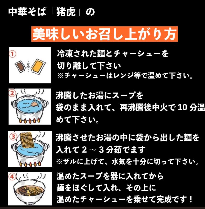 ラーメン 中華そば セット 猪虎 チャーシュー スープ付き 2食入 らーめん 拉麺 スープ 豚骨 醤油 豚骨醤油 中華蕎麦 チャーシュー 焼豚 具付き 生麺 常備食 保存食 備蓄 徳島 小松島