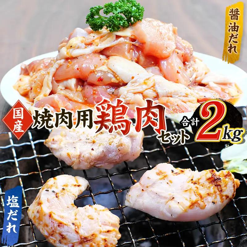 肉 鶏肉 小分け 鶏味付 焼肉 たれ味 400g×3パック 塩だれ味 400g×2パック 計2kg【冷凍】/ 肉 鶏肉 焼肉【tnk203】