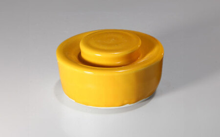 有田焼 白磁器製 一夜漬け器 黄釉 重石付き 容量450ml /やきもの工房 成[UDU013] 一夜漬け