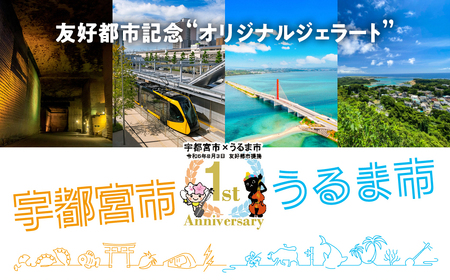 ユアジェラート 宇都宮市×うるま市友 好都市記念 オリジナルジェラート 6個セット｜とちあいか いちご マンゴー きび糖 沖縄 琉球 人気 ジェラート 詰め合わせ アイス スイーツ 果汁100% フル