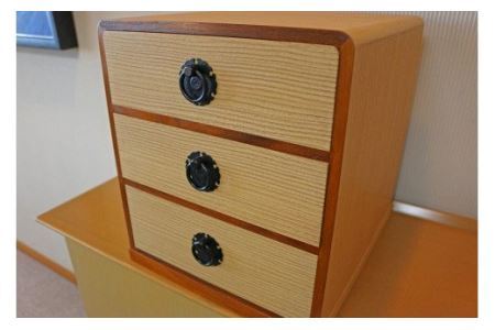 卓上収納 引き出し 三段 職人謹製の引出し（柾目・特上品）