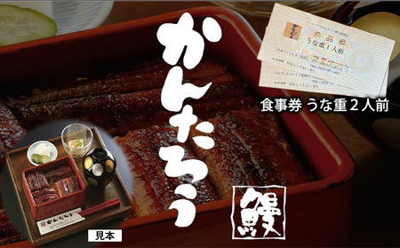 うなぎ 食事券 うなぎのかんたろう うな重 2人前 券 うなぎ
