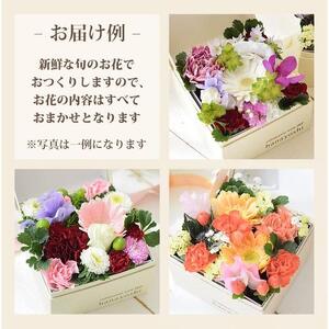 【生花BOXアレンジ】徳島市立高校の生徒さんと考えた ボックスフラワー 生花 hana cube x IRP ロスフラワー をなくしたい