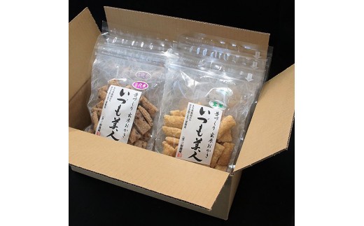 かむほどに口に広がる美味しさ　玄米おかき２種セット「いづも美人」
